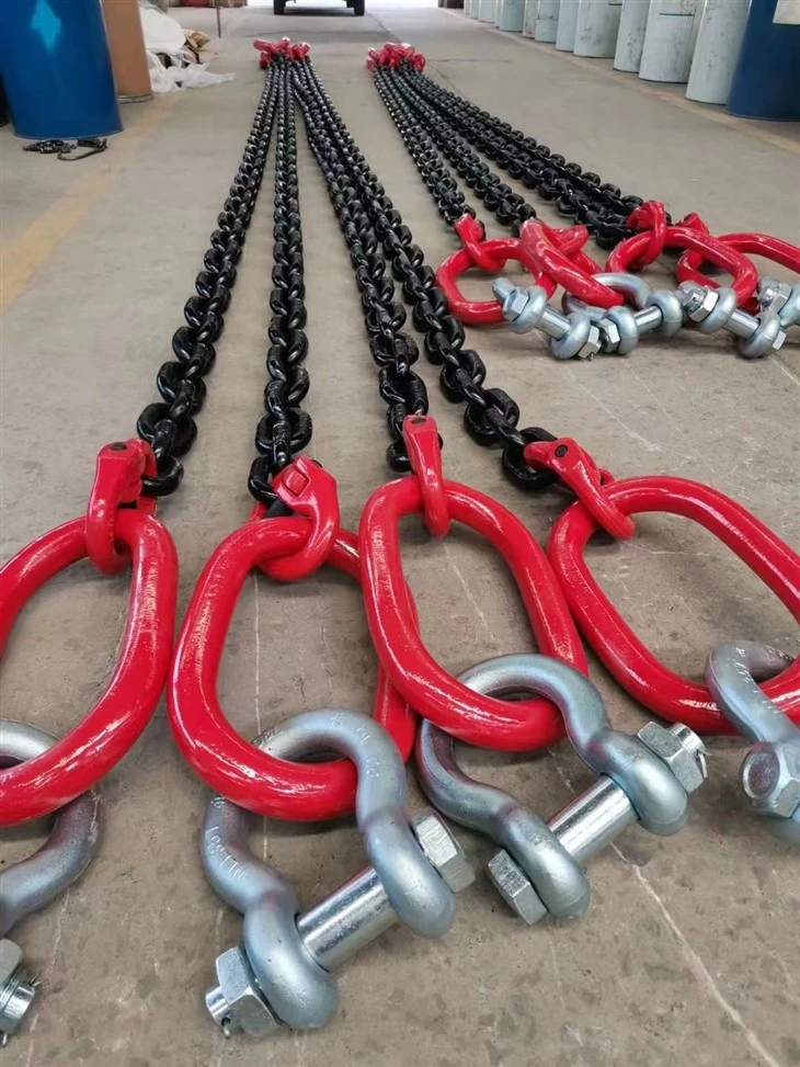 Sábháilteacht CRUA G80 Dhá Chosa Slabhra Rigging Sling Do Trealamh Ardaithe